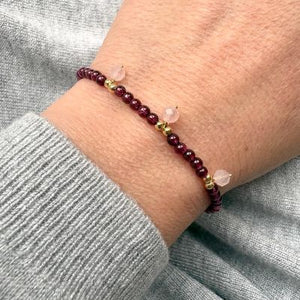 garnet rose quartz bracelet model