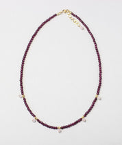 garnet rose quartz necklace