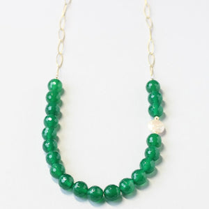 green agate gold necklace ILgemstones