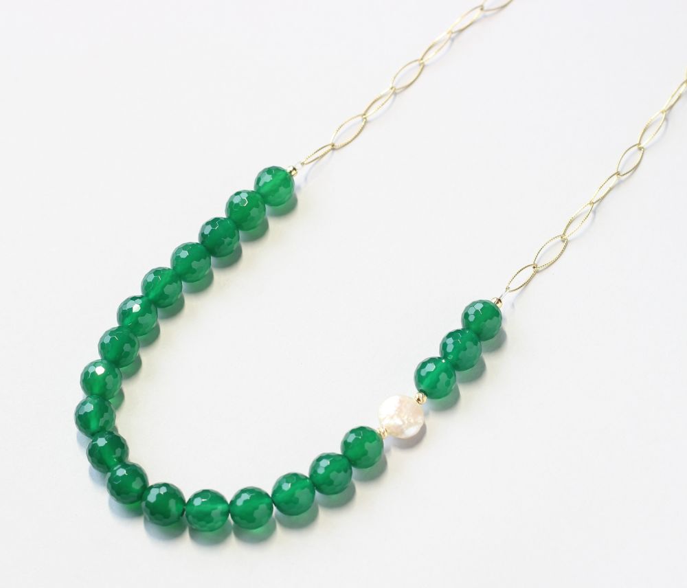 green agate gold necklace Ireland