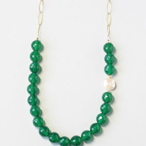 green agate gold necklace