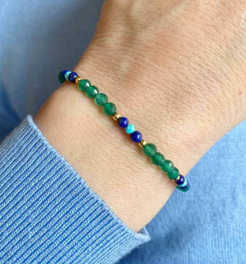green agate turquoise lapis bracelet model