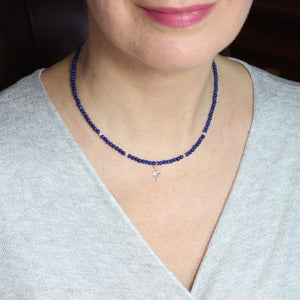lapis lazuli silver necklace model