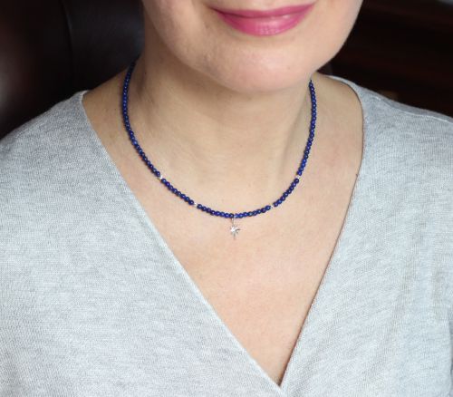 lapis lazuli silver necklace model