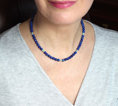lapis lazuli turquoise necklace model