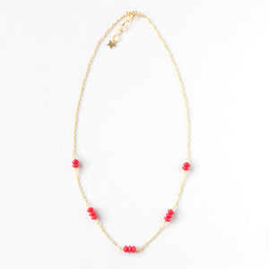 Red Coral Delicate Gold Necklace Ireland