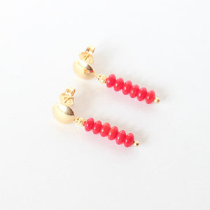 Red Coral Gold Studs Ireland