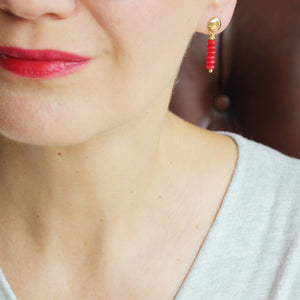 Red Coral Gold Studs model