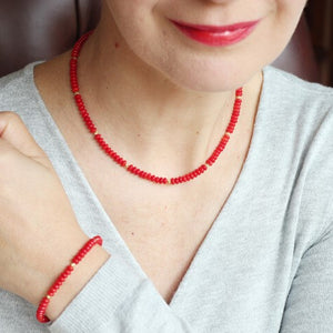 Red Coral Necklace model