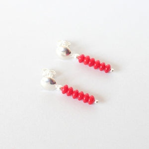 Red Coral Silver Studs Ireland