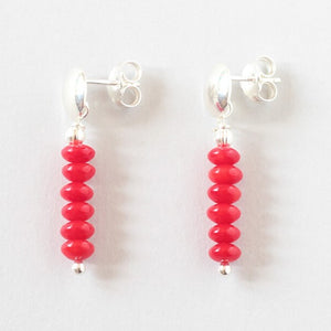 red coral silver studs