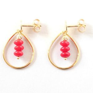 red coral studs
