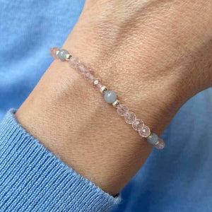 rose quartz angelite bracelet model