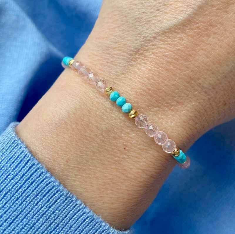 rose quartz turquoise bracelet model