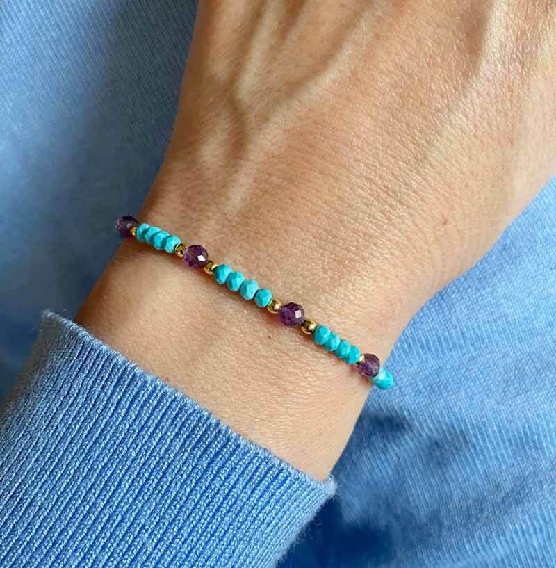 turquoise amethyst bracelet model