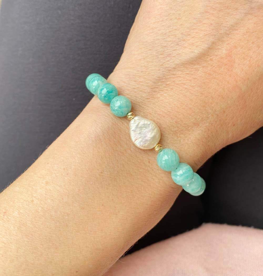 amazonite gold bracelet model newest