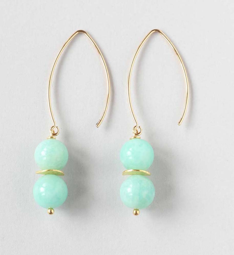 amazonite gold earrings ILgemstones new