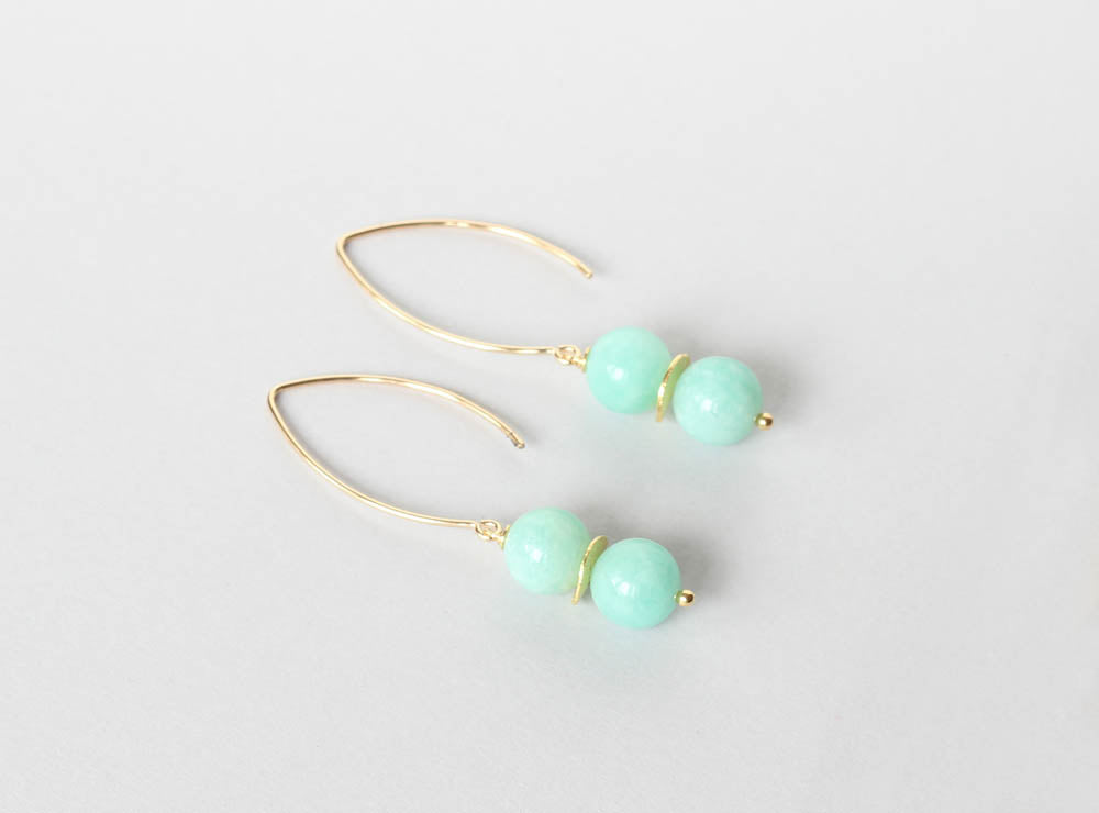 amazonite gold earrings Ireland new