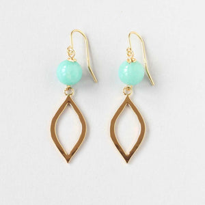 amazonite gold marquise earrings ILgemstones new