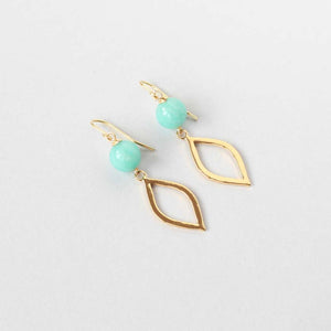 amazonite gold marquise earrings Ireland new