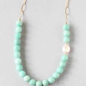 amazonite gold necklace ILgemstones newest