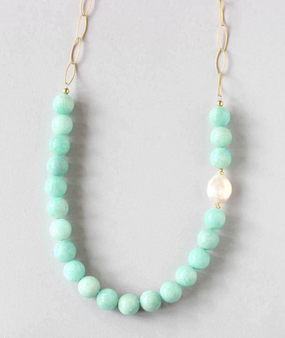 amazonite gold necklace ILgemstones newest