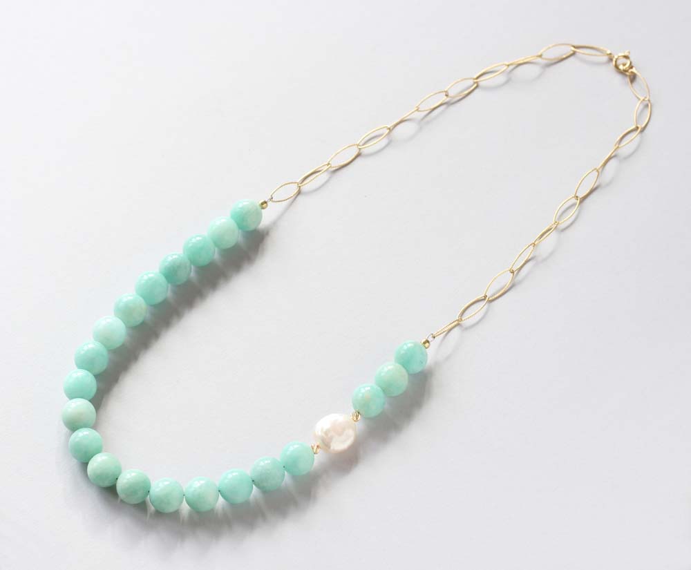 amazonite gold necklace Ireland new