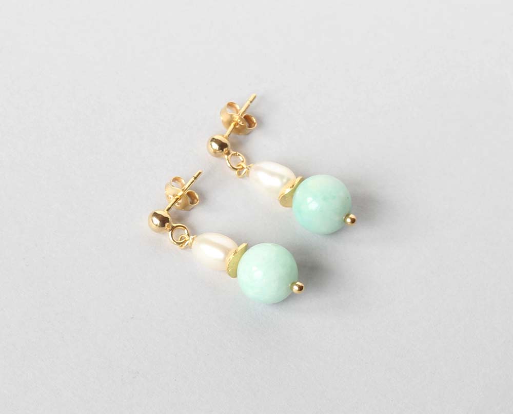 amazonite gold studs Ireland new