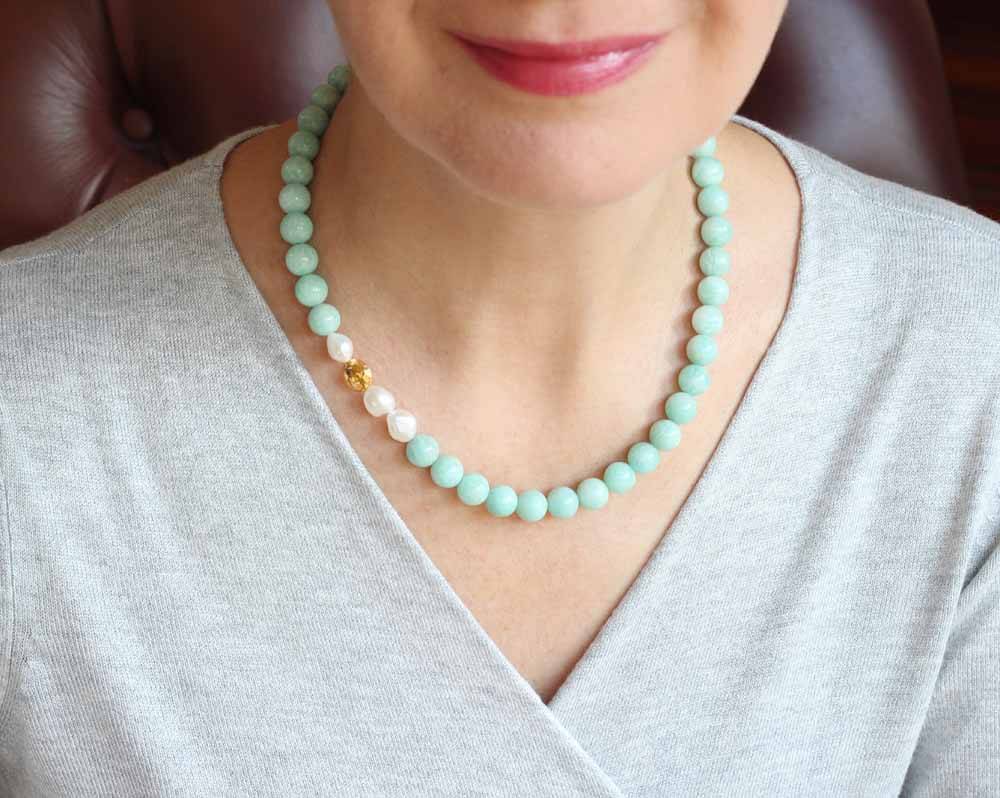 amazonite necklace model new