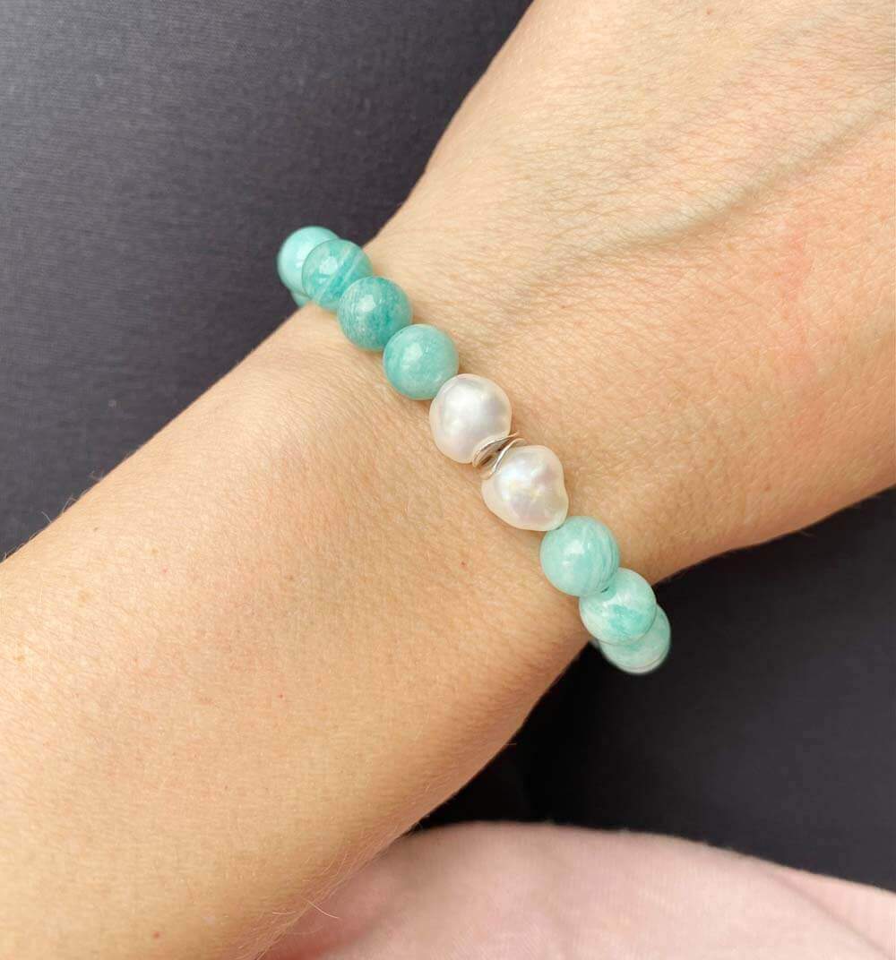 amazonite silver bracelet model newest