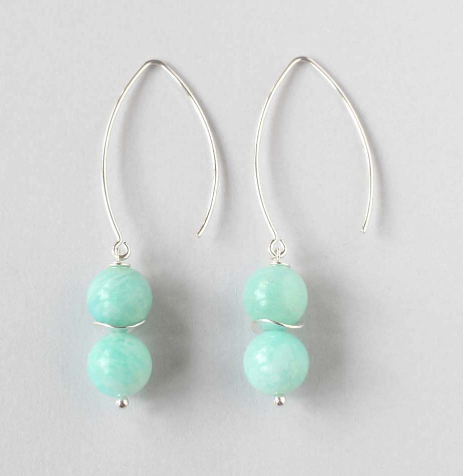 amazonite silver earrings ILgemstones new