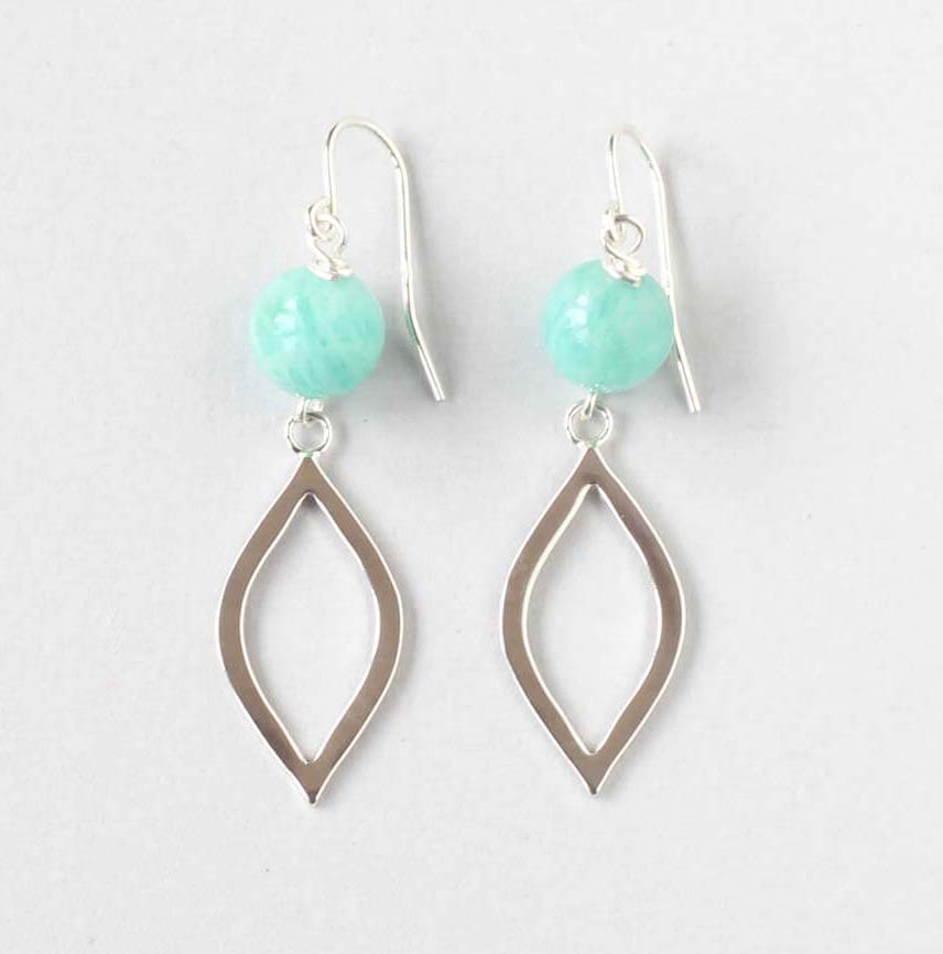 amazonite silver marquise earrings ILgemstones new2