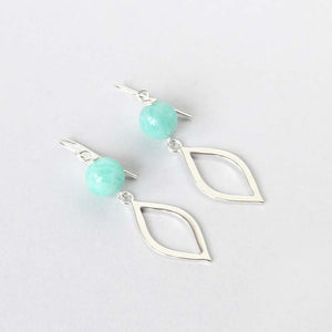 amazonite silver marquise earrings Ireland new