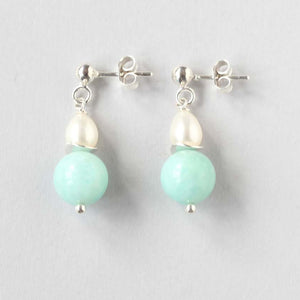 amazonite silver studs ILgemstones new