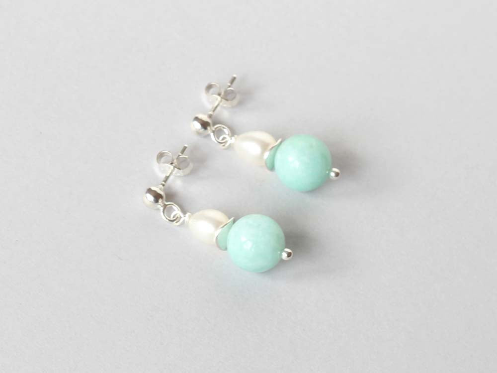 amazonite silver studs Ireland new