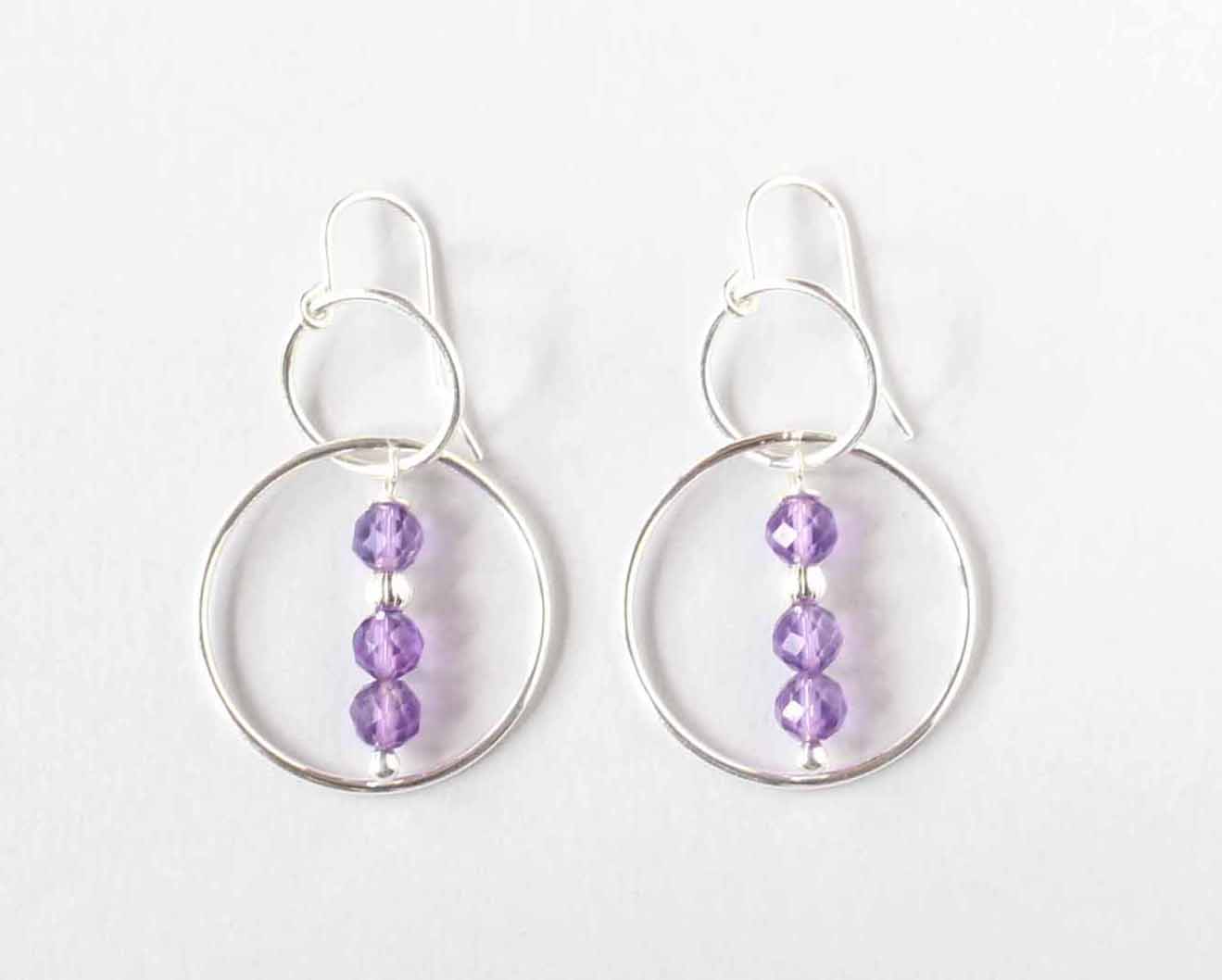 amethyst hoop earrings ILgemstones new