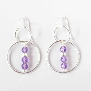 amethyst hoop earrings ILgemstones new