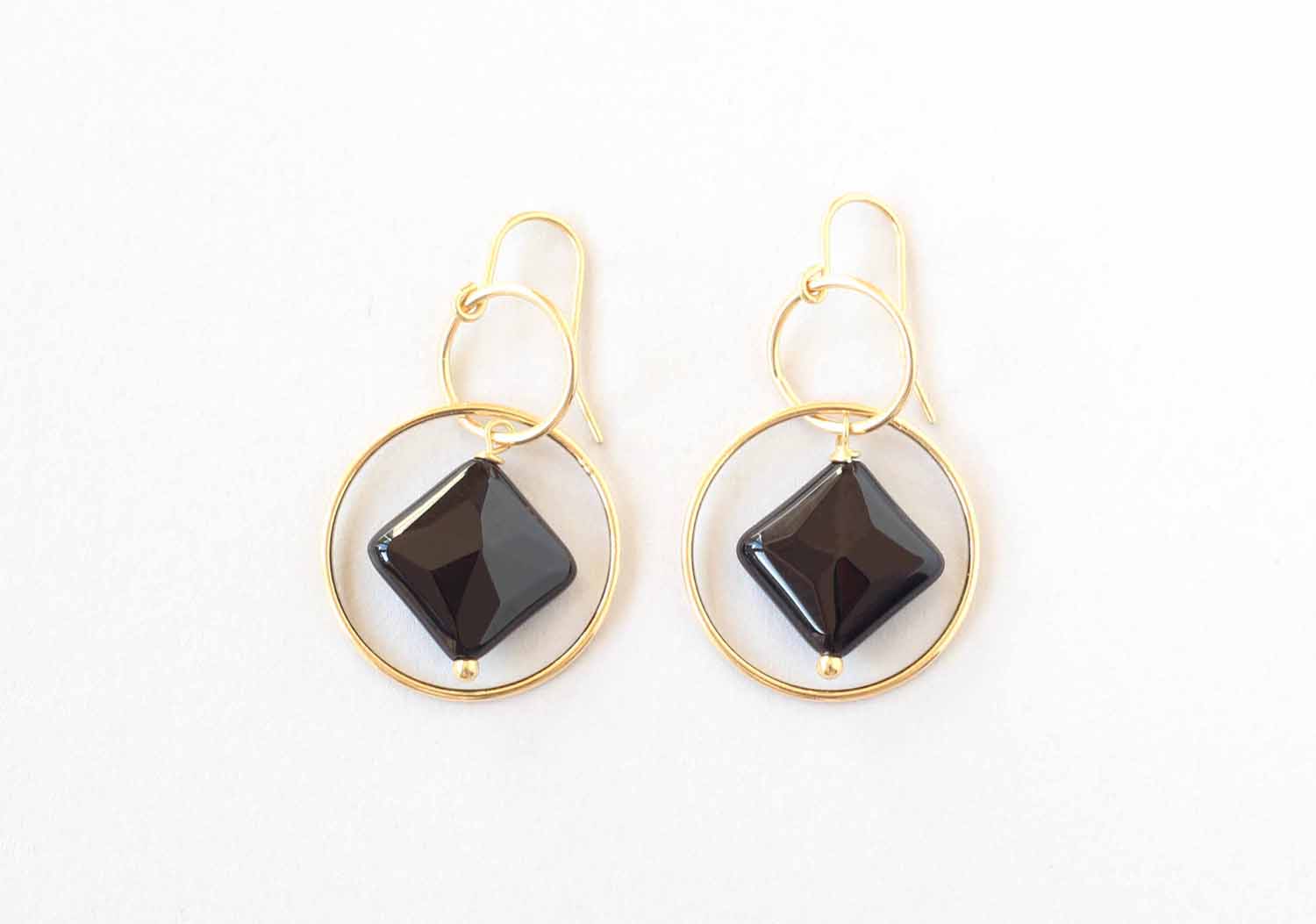 black onyx diamond hoops ILgemstones new