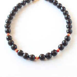 Black Onyx Red Coral Chunky Necklace Dublin