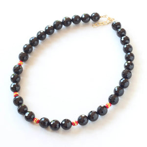 Black Onyx Red Coral Chunky Necklace Ireland