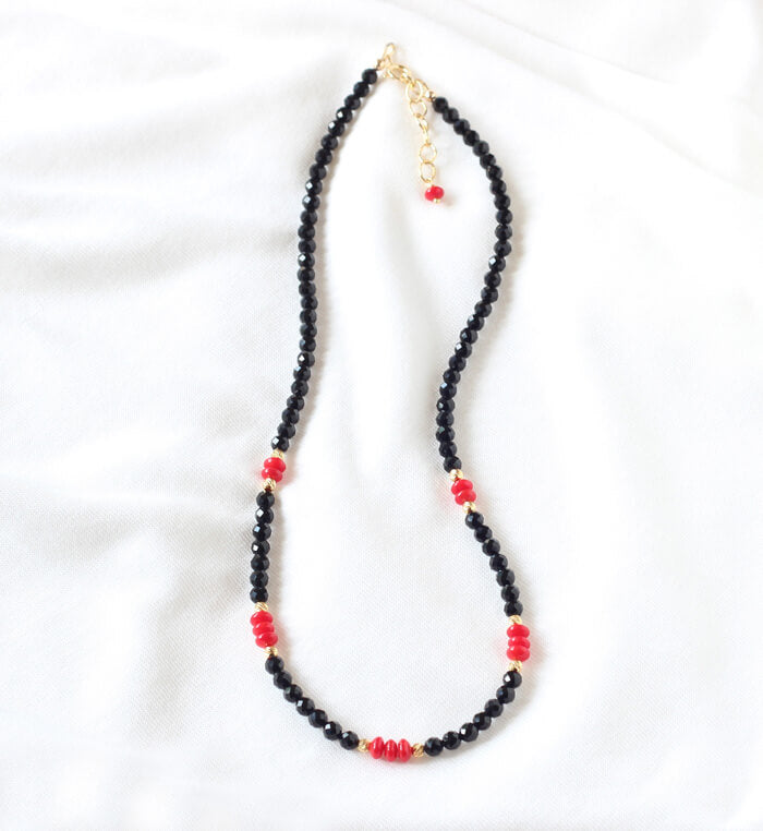 Black Onyx Red Coral Necklace dublin