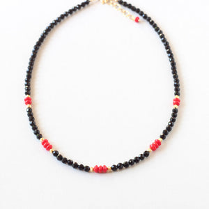 Black Onyx Red Coral Necklace Ireland