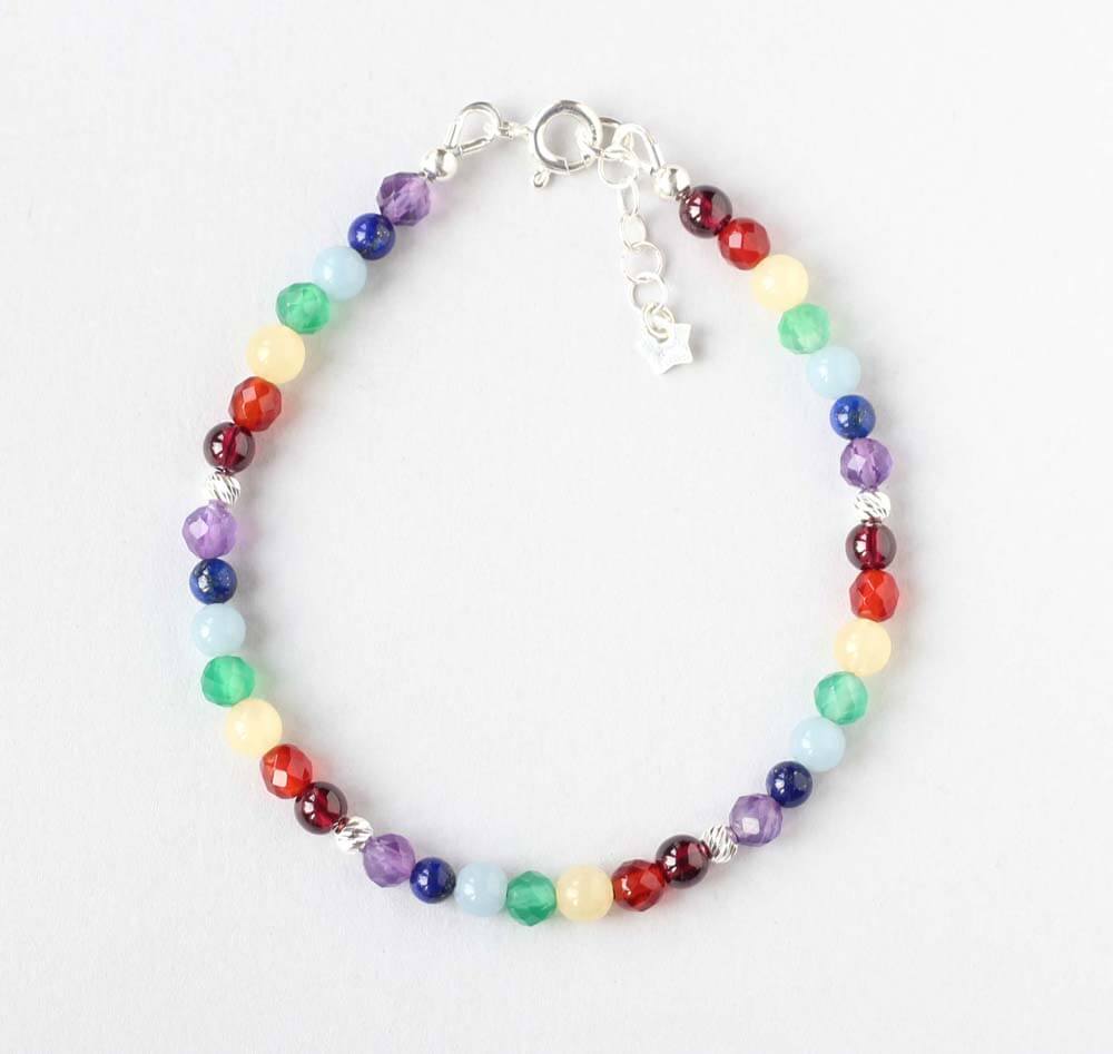 chakra bracelet silver ILgemstones 