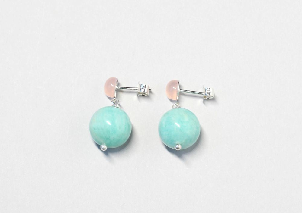 Gemstone Studs Amazonite ILgemstones