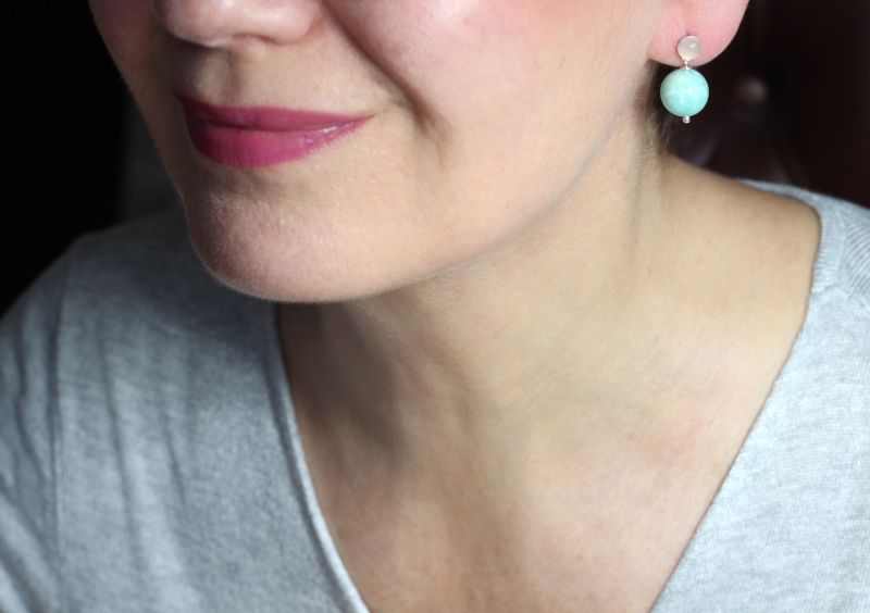 Gemstone Studs Amazonite model