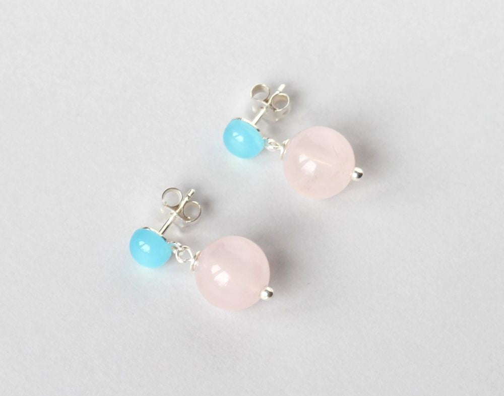 Gemstone Studs Rose Quartz ILgemstones