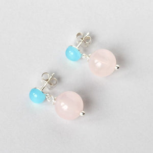Gemstone Studs Rose Quartz ILgemstones
