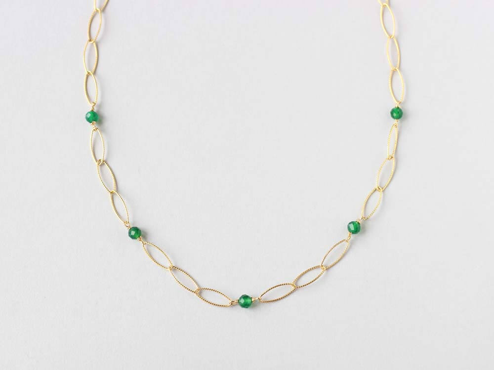 green agate chain necklace small Ireland