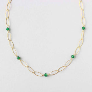 green agate chain necklace small Ireland