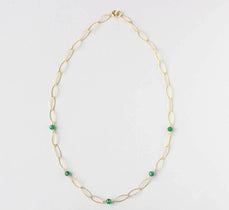 green agate chain necklace small